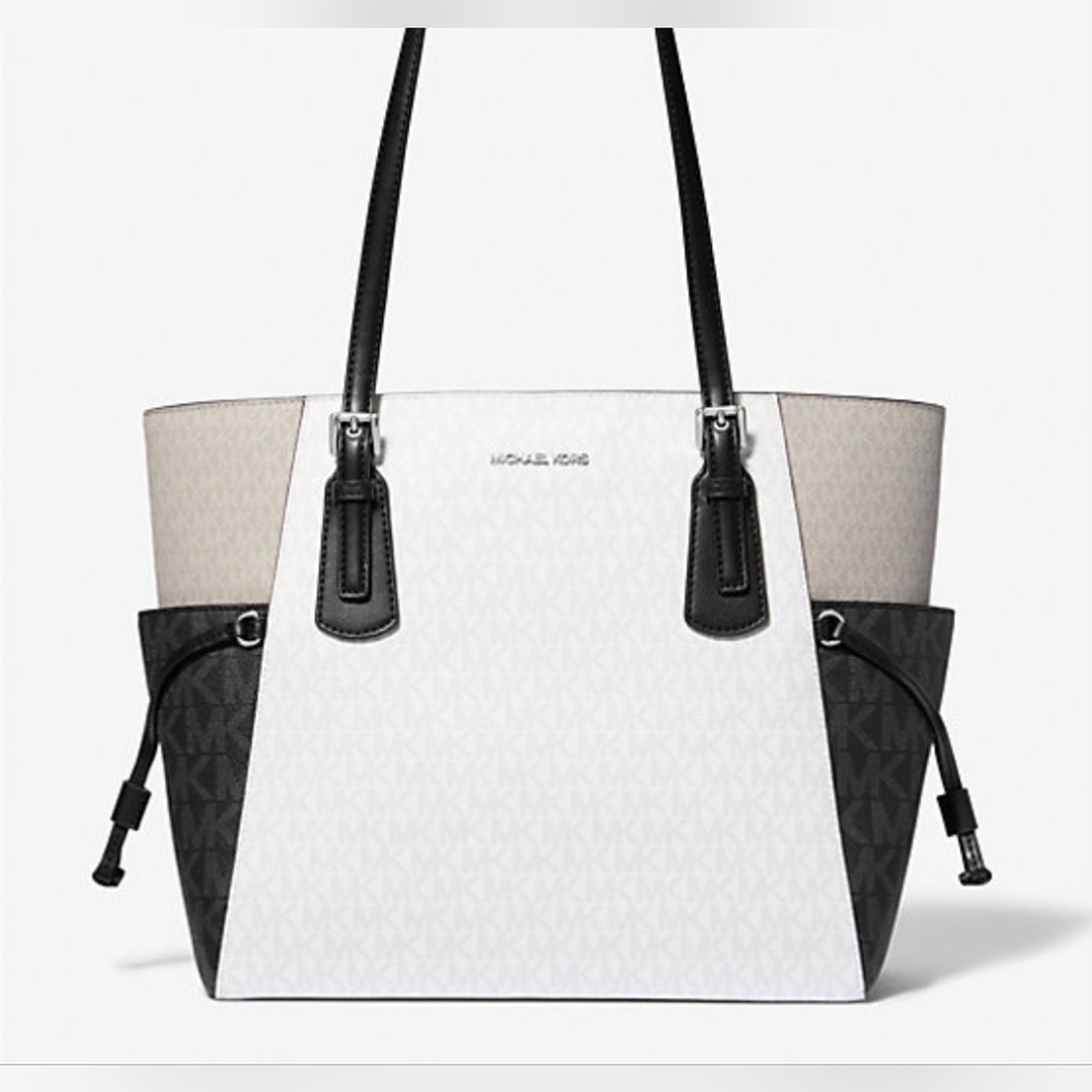 Michael Kors Voyager Color Block Signature Logo Shoulder Bag